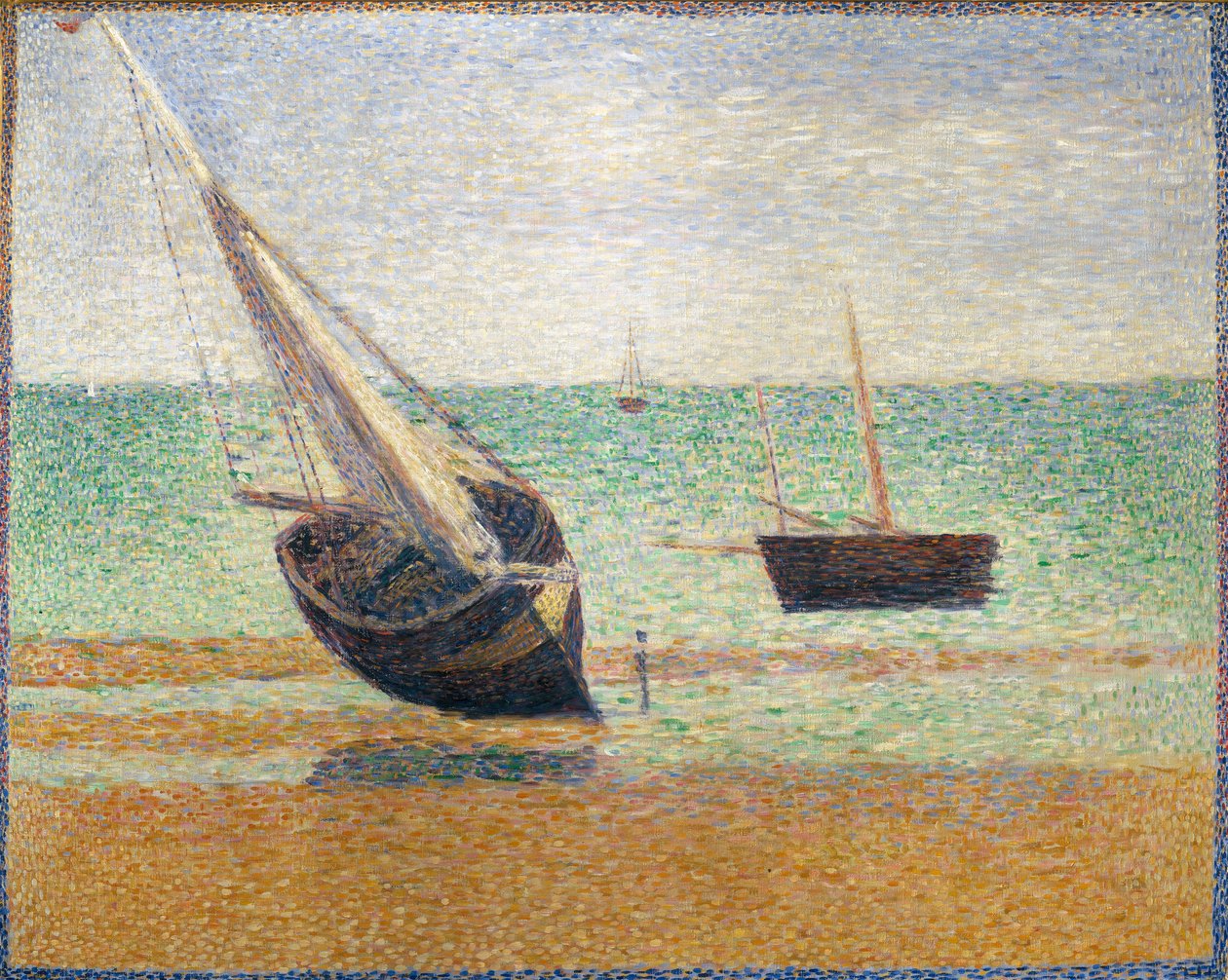 Laag water bij Grandcamp, 1885 door Georges Seurat