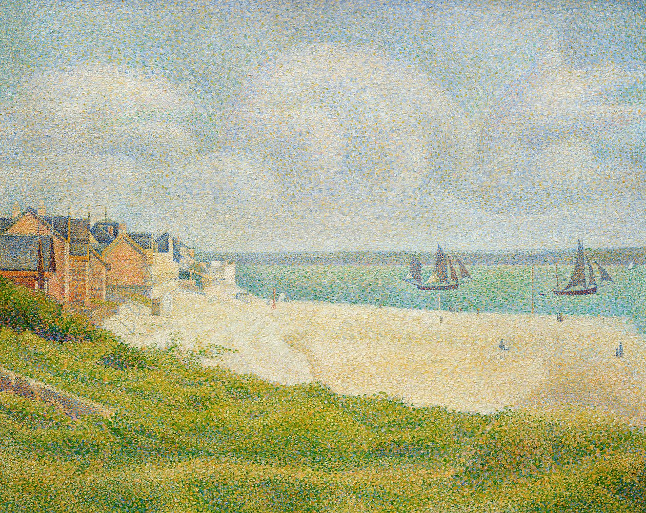 Le Crotoy stroomopwaarts, 1889 door Georges Seurat