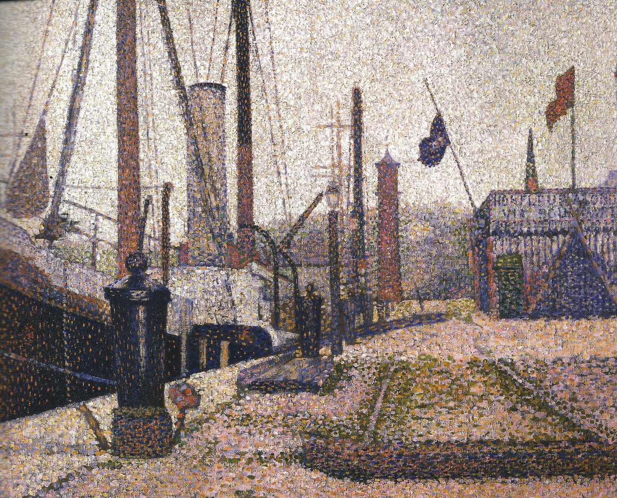 Haven in Honfleur door Georges Seurat