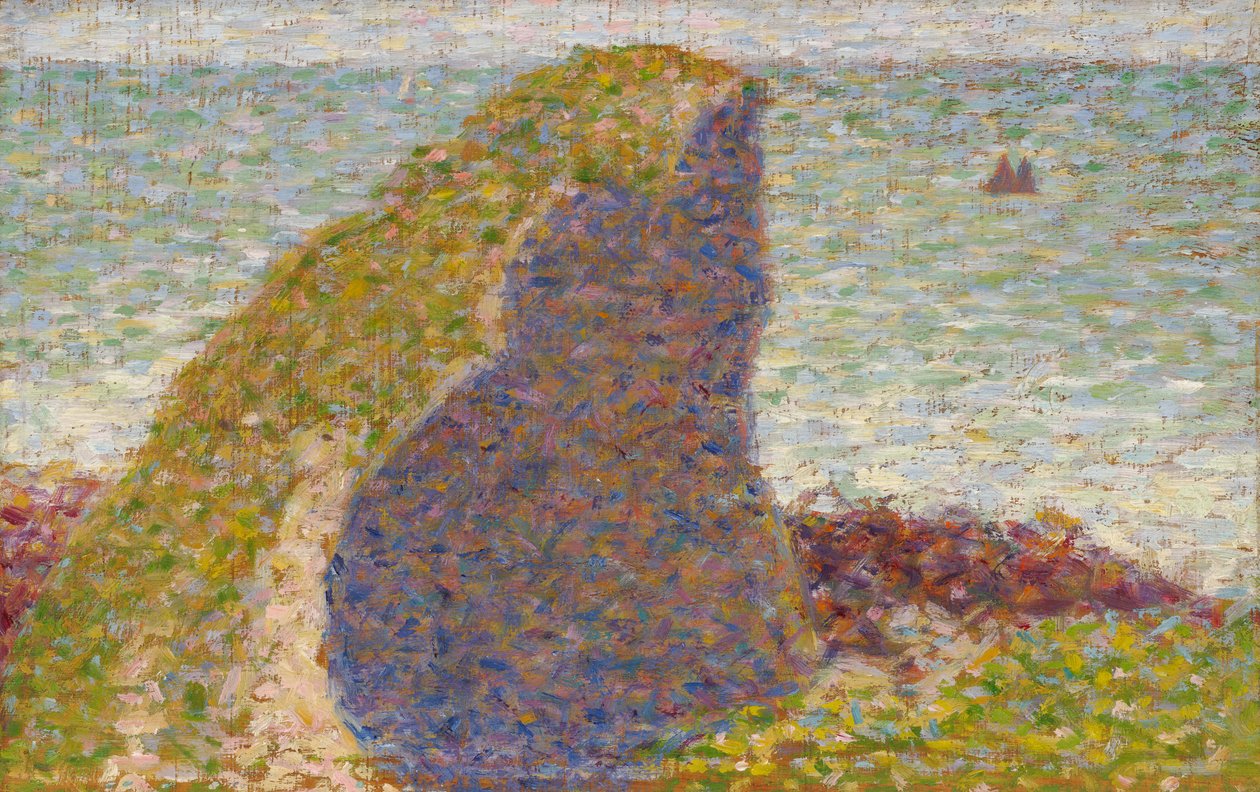 Studie voor Le Bec du Hoc, Grandcamp door Georges Seurat