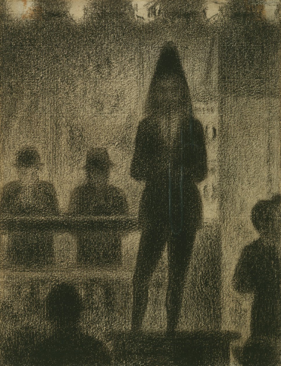 Trombonist (Studie voor Circus Side Show) door Georges Seurat