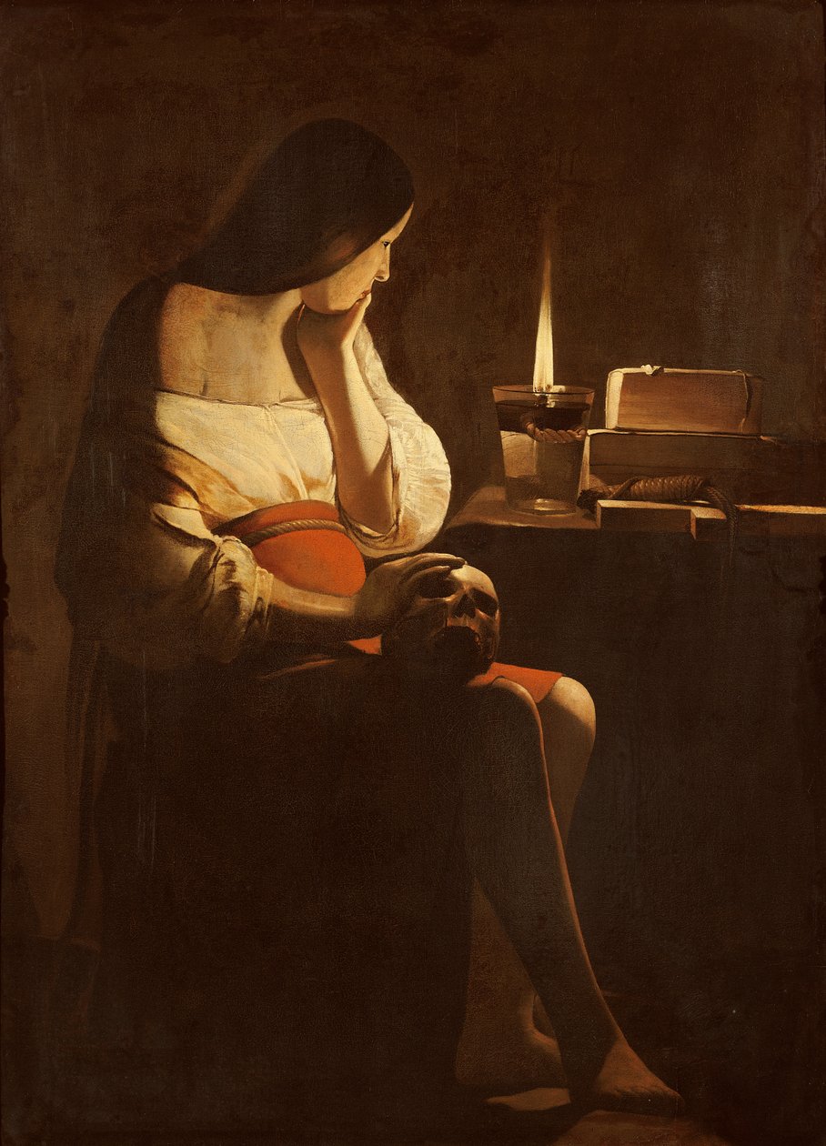 Maria Magdalena met een nachtlampje, ca. 1640-35 door Georges de La Tour