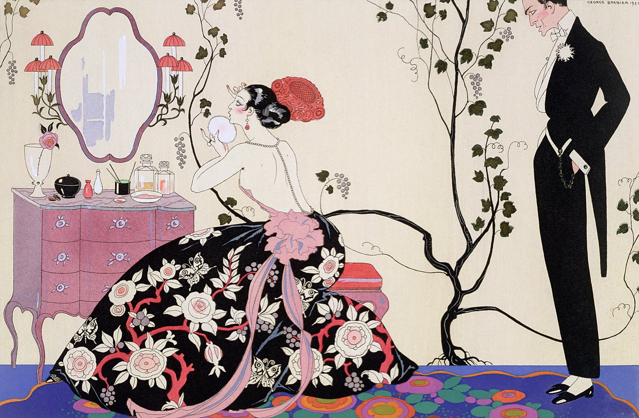 De Rugloze Jurk, gegraveerd door Henri Reidel door Georges (after) Barbier