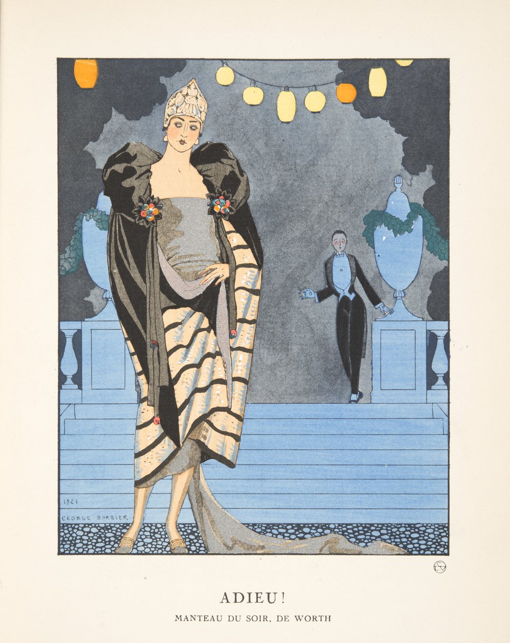 Adieu, uit een verzameling modeplaten door Georges Barbier