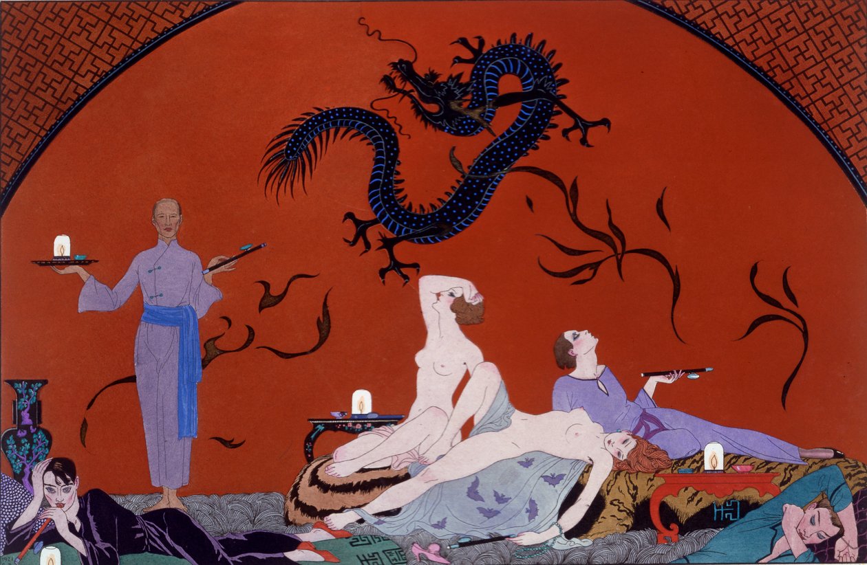 Bij het huis van Pasotz, ca. 1921 door Georges Barbier