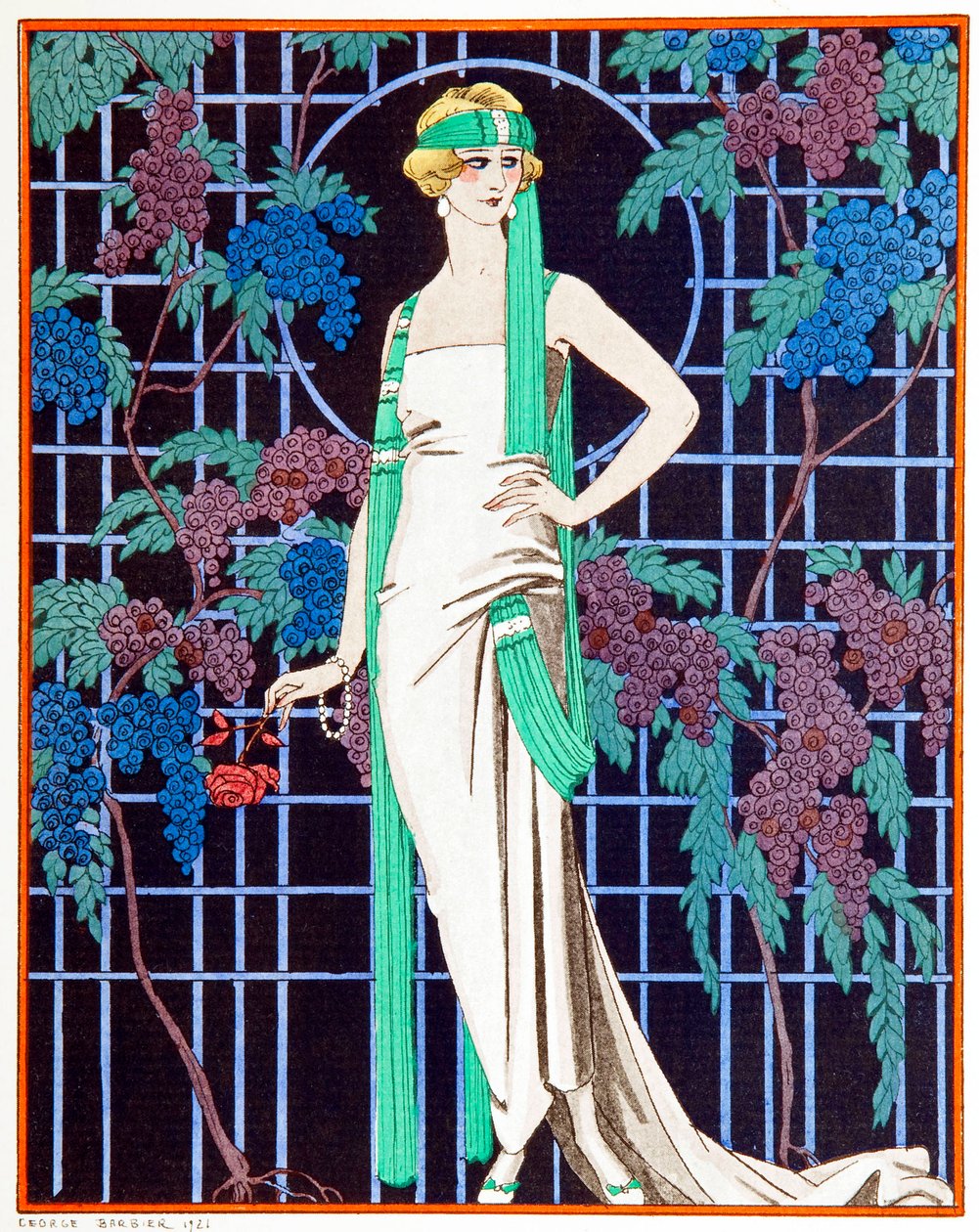 Rozen in de nacht door Georges Barbier