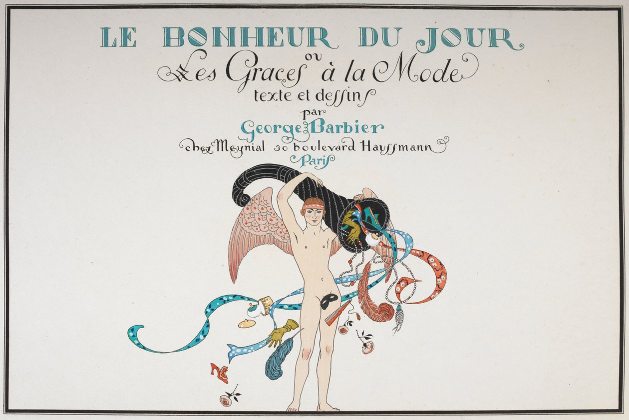 Geïllustreerde titelpagina. Een naakte mannelijke figuur. door Georges Barbier