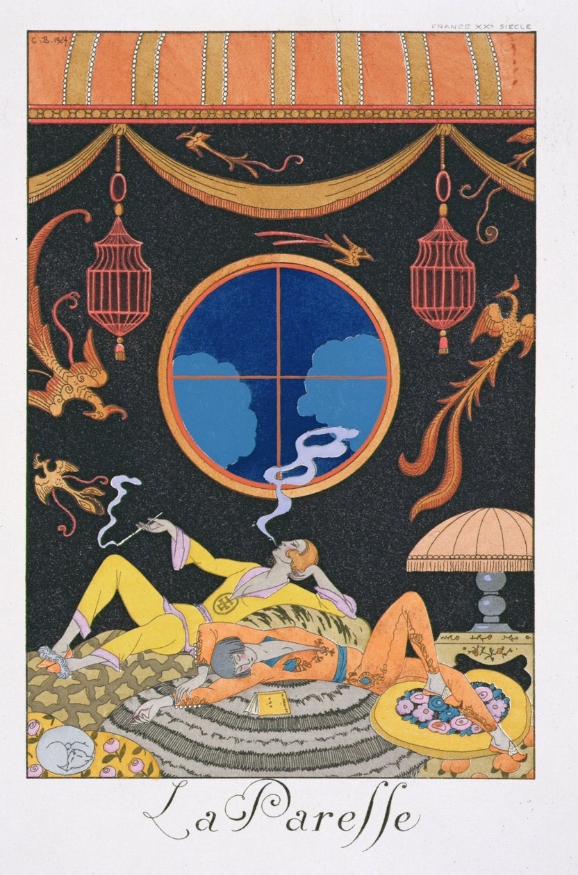 De luiheid door Georges Barbier