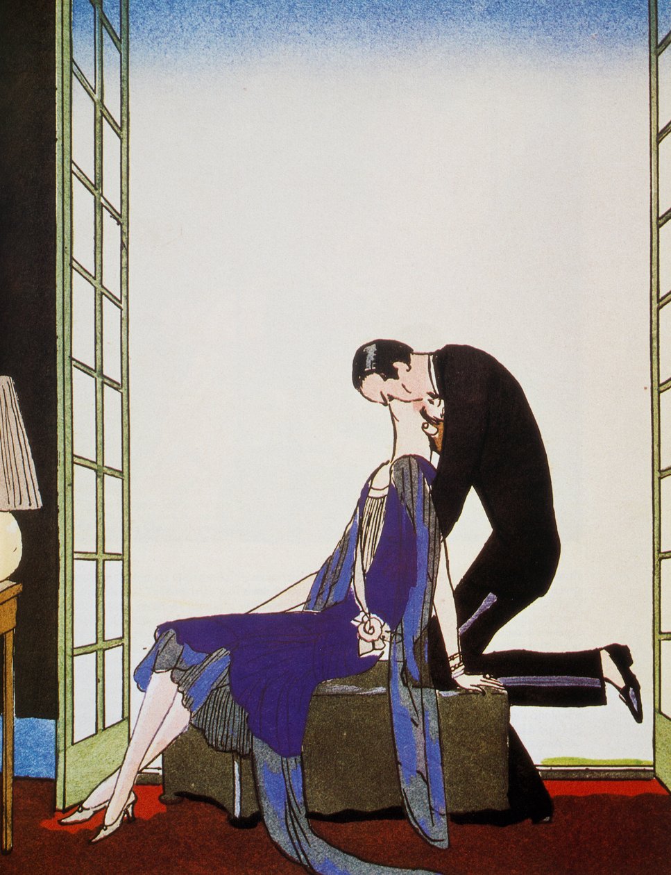 Le Feu, lithografie uit Falbalas et Fanfreluches, Almanach des Modes Presentes, Passees et Futures door Georges Barbier