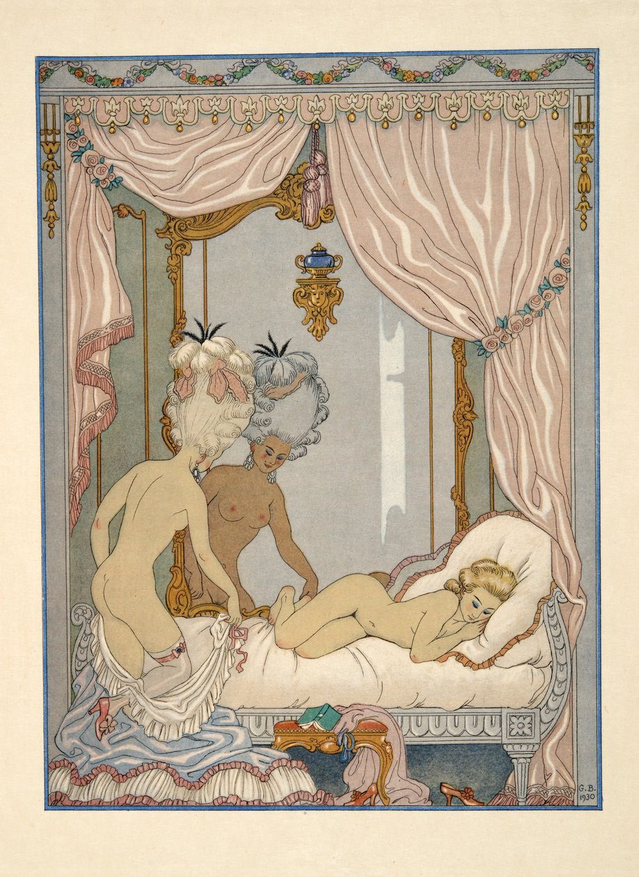 Bezoek van markiezin de Merteuil aan de slaapkamer van Cécile de Volanges, illustratie uit 