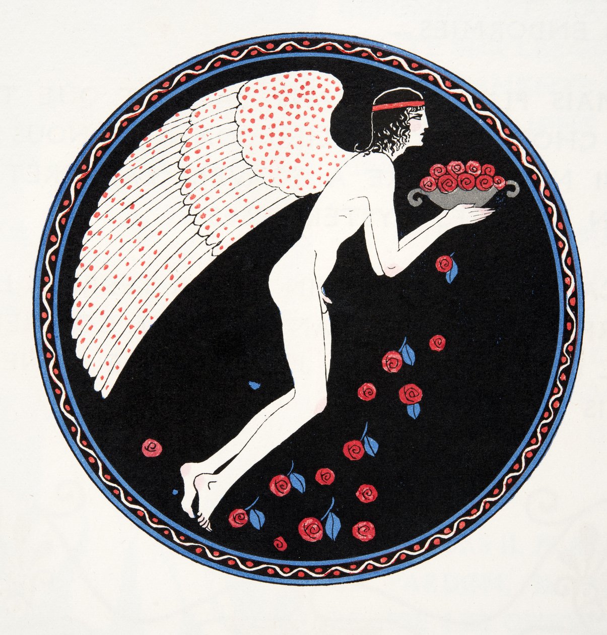 Roses dans la Nuit, illustratie uit Les Chansons de Bilitis, door Pierre Louys, pub. 1922 door Georges Barbier