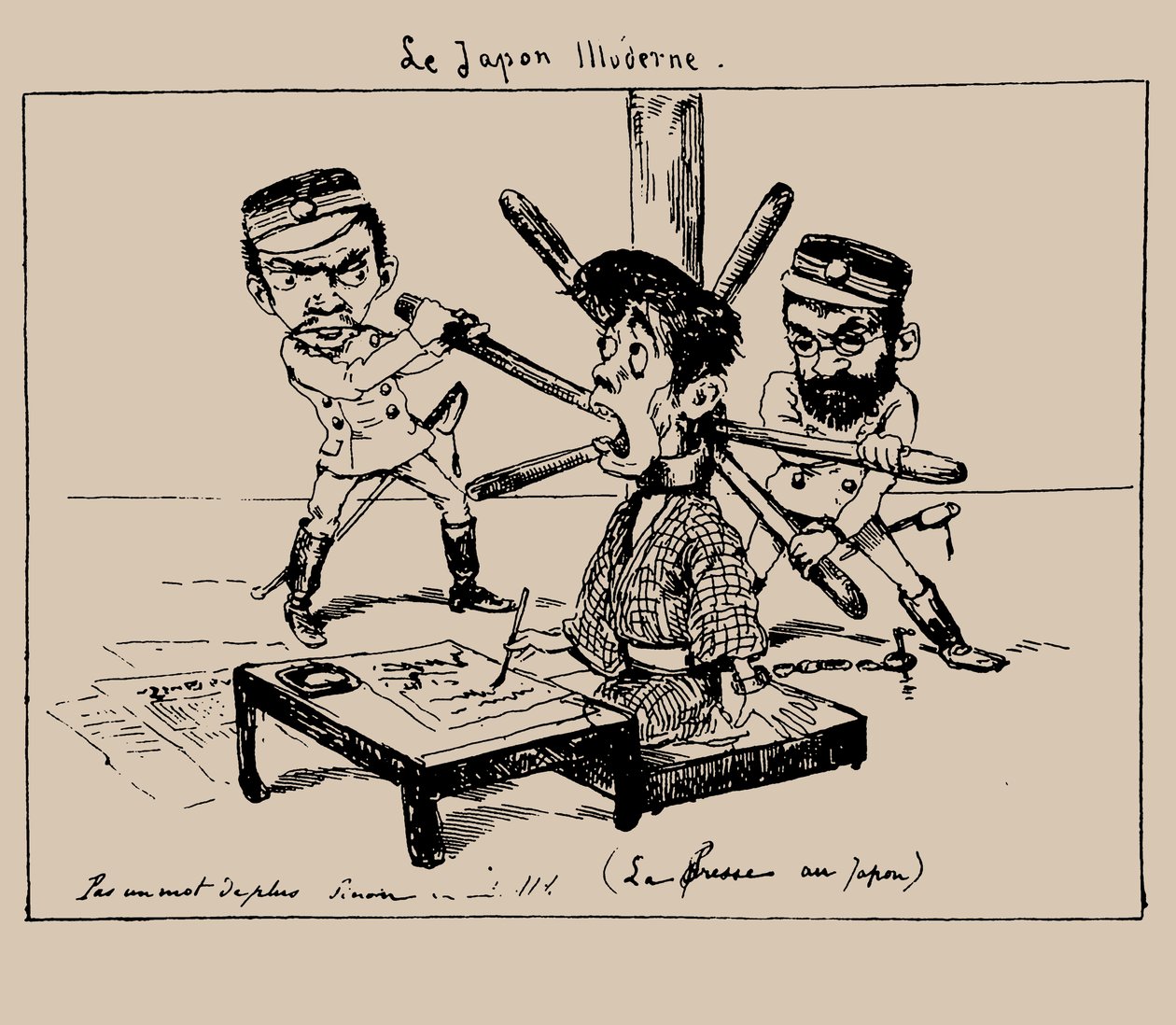 Le Japon illudere La Presse au Japon, 1887 door Georges Bigot