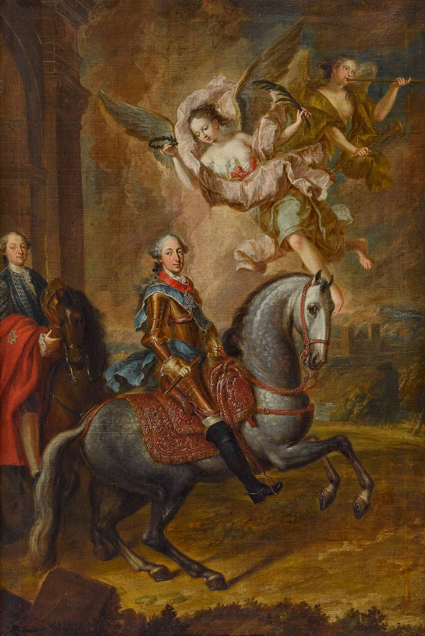 Maximiliaan III Jozef, keurvorst van Beieren, te paard door Georges Desmarées