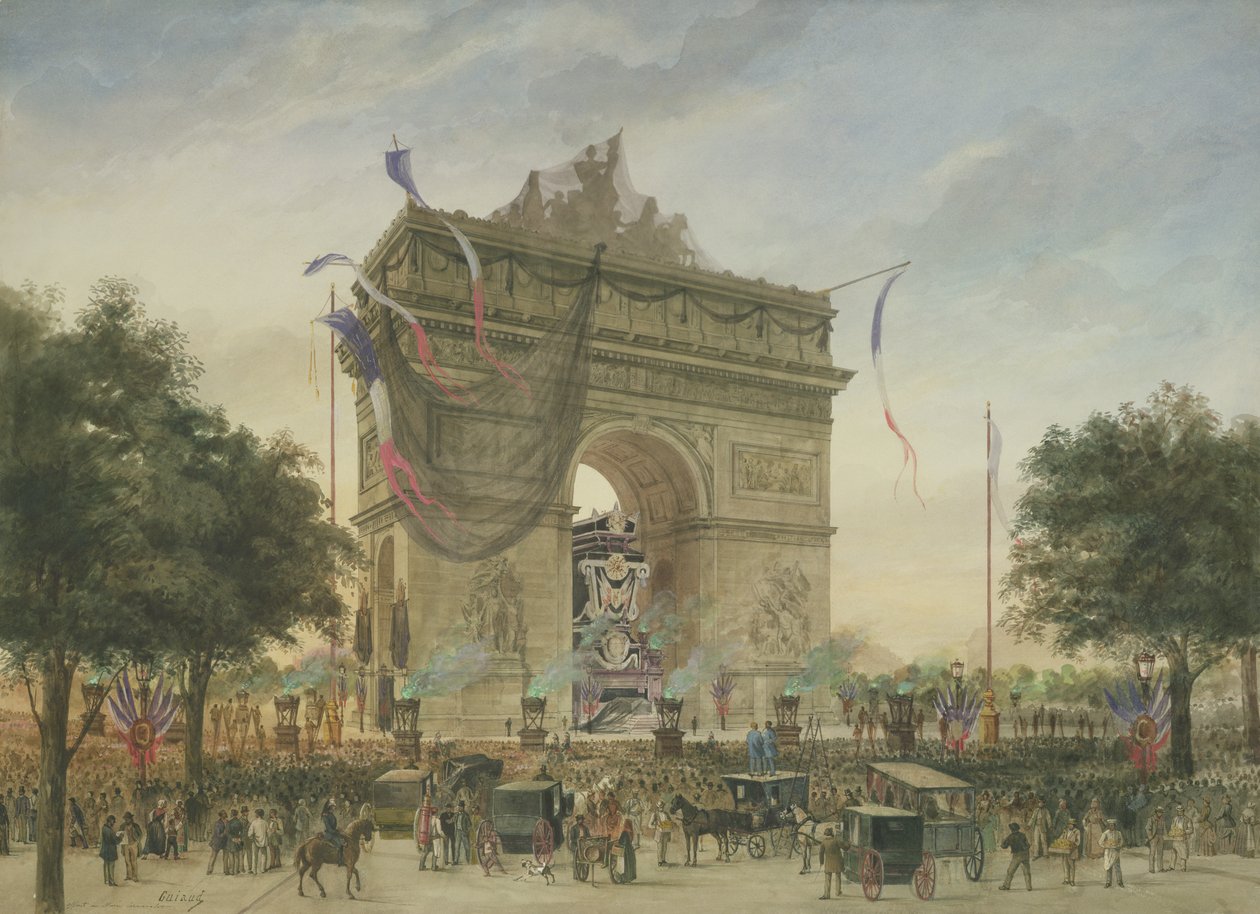 De begrafenis van Victor Hugo (1802-85) door Georges Francois Guiaud