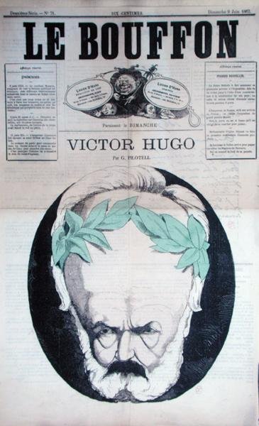 Karikatuur van Victor Hugo (1802-85) van de voorpagina van 