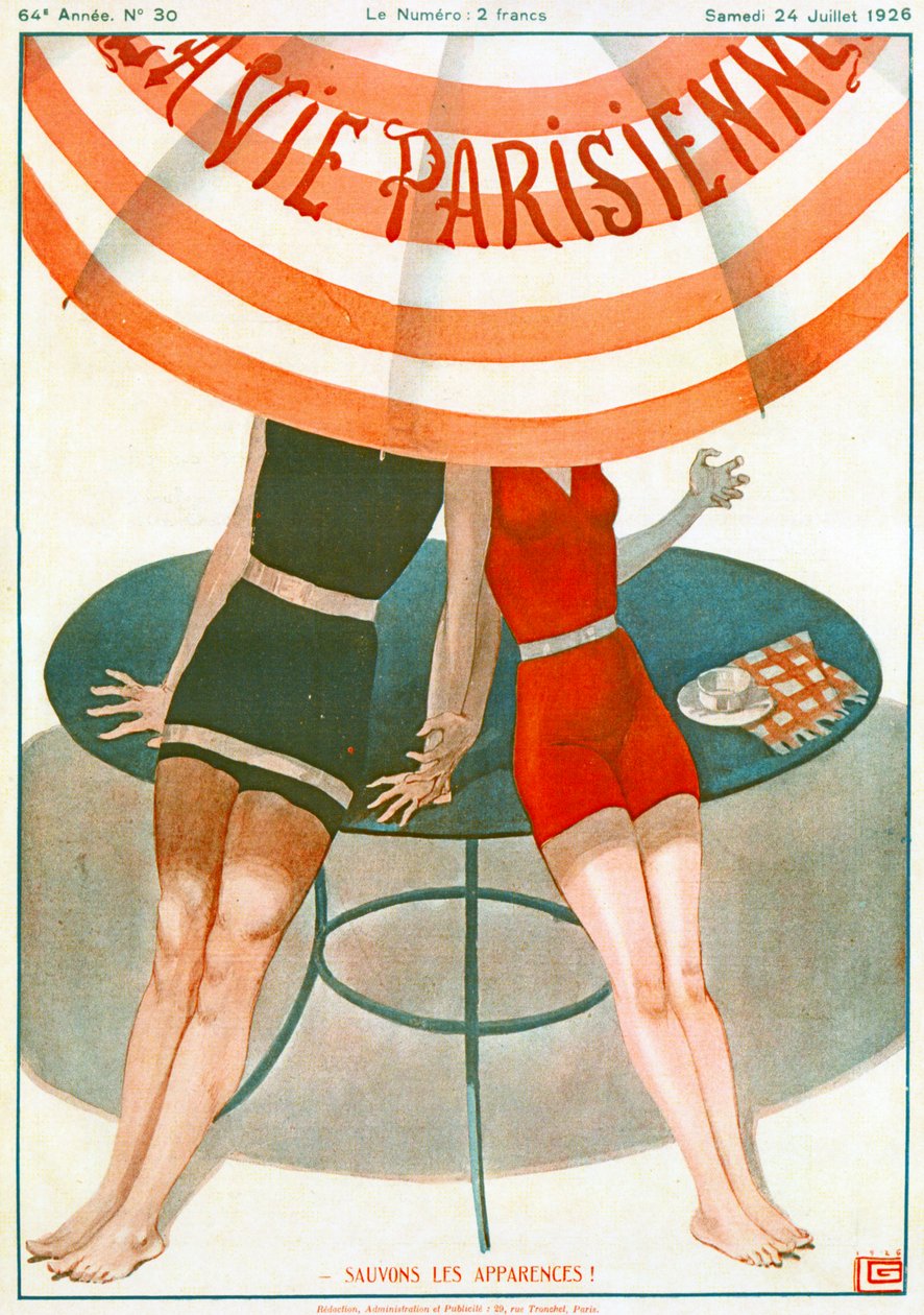 Hand in hand, illustratie uit "La Vie Parisienne door Georges Leonnec