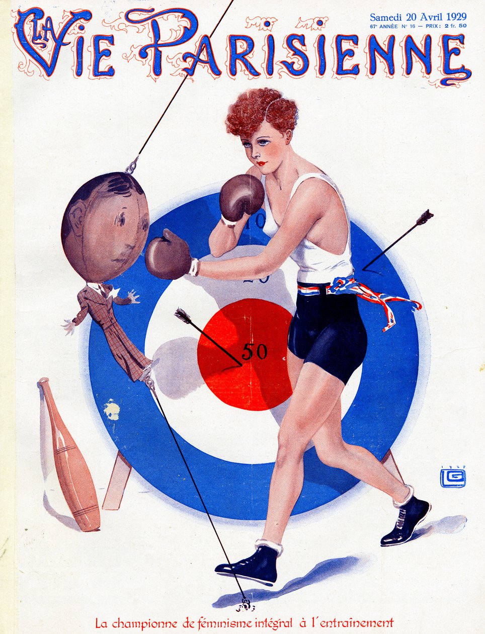De voorvechter van integraal feminisme - illustratie uit la Vie Parisienne door Georges Leonnec