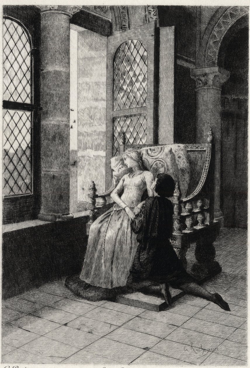 Illustratie door Georges Antoine Rochegrosse voor "The Burgraves" (eerste deel - scène III) historisch drama door Victor Hugo door Georges Marie Rochegrosse