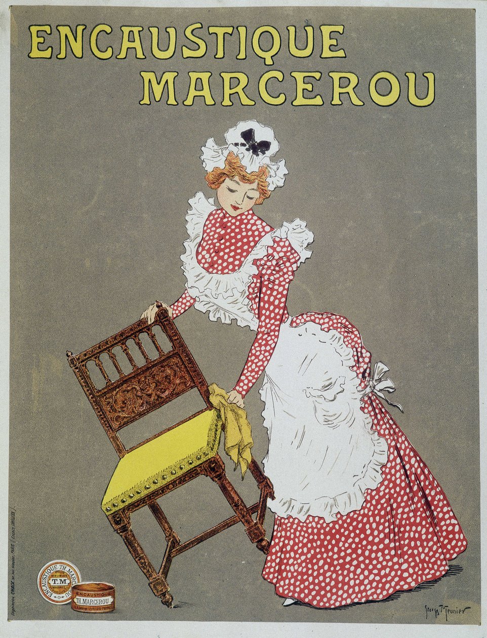 Reclame voor houtwas "Encaustic Marcerou" door Georges Meunier