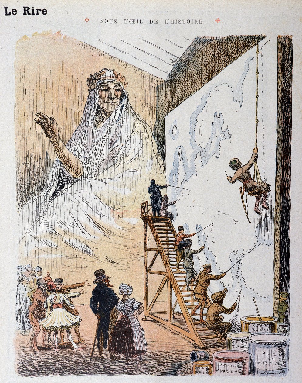 Europa. Tekening door Georges Meunier (1869-1942). In "Le Rire Rouge" door Georges Meunier