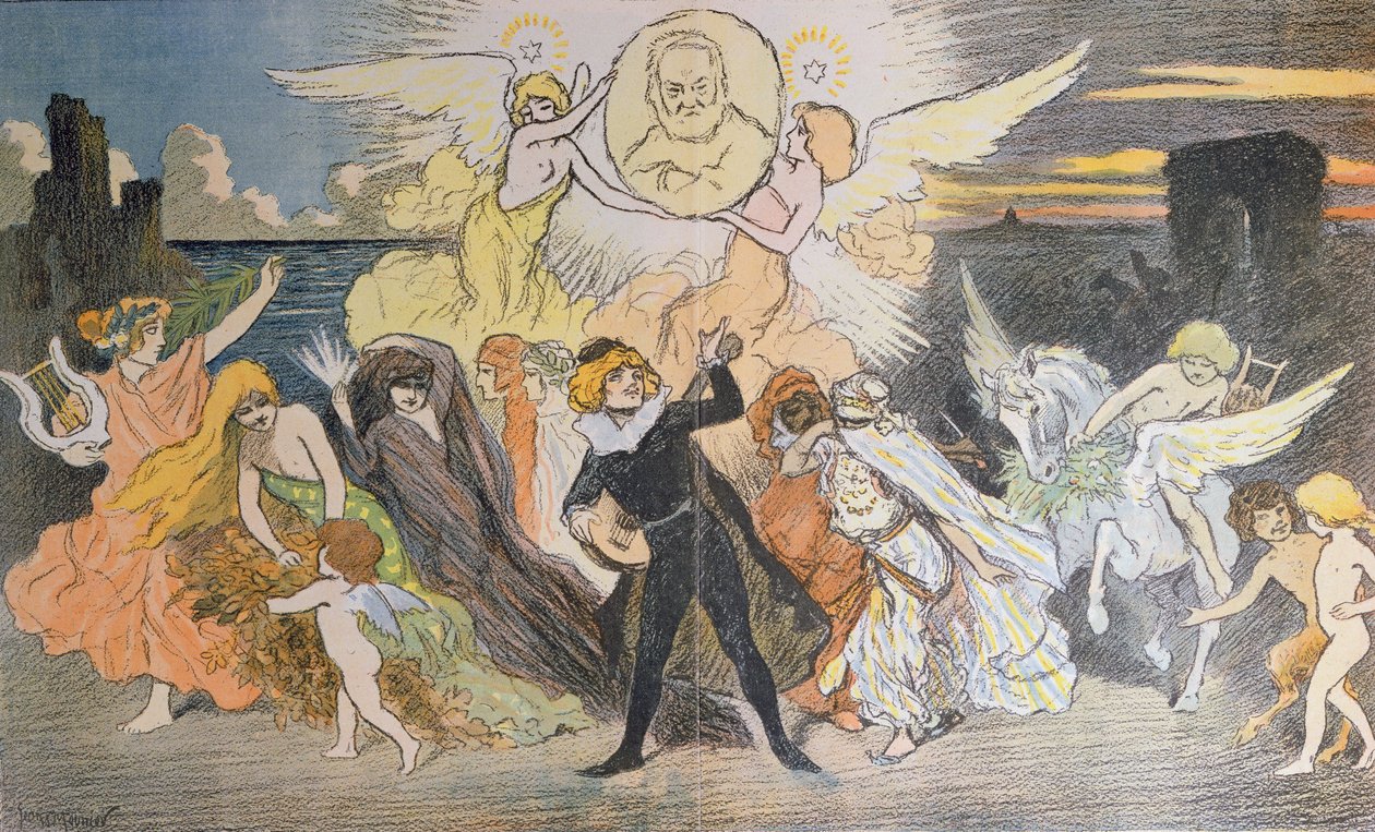 De Apotheose van de Dichter, een eerbetoon aan Victor Hugo (1802-85) ter viering van de honderdste verjaardag van zijn geboorte, 1902 door Georges Meunier
