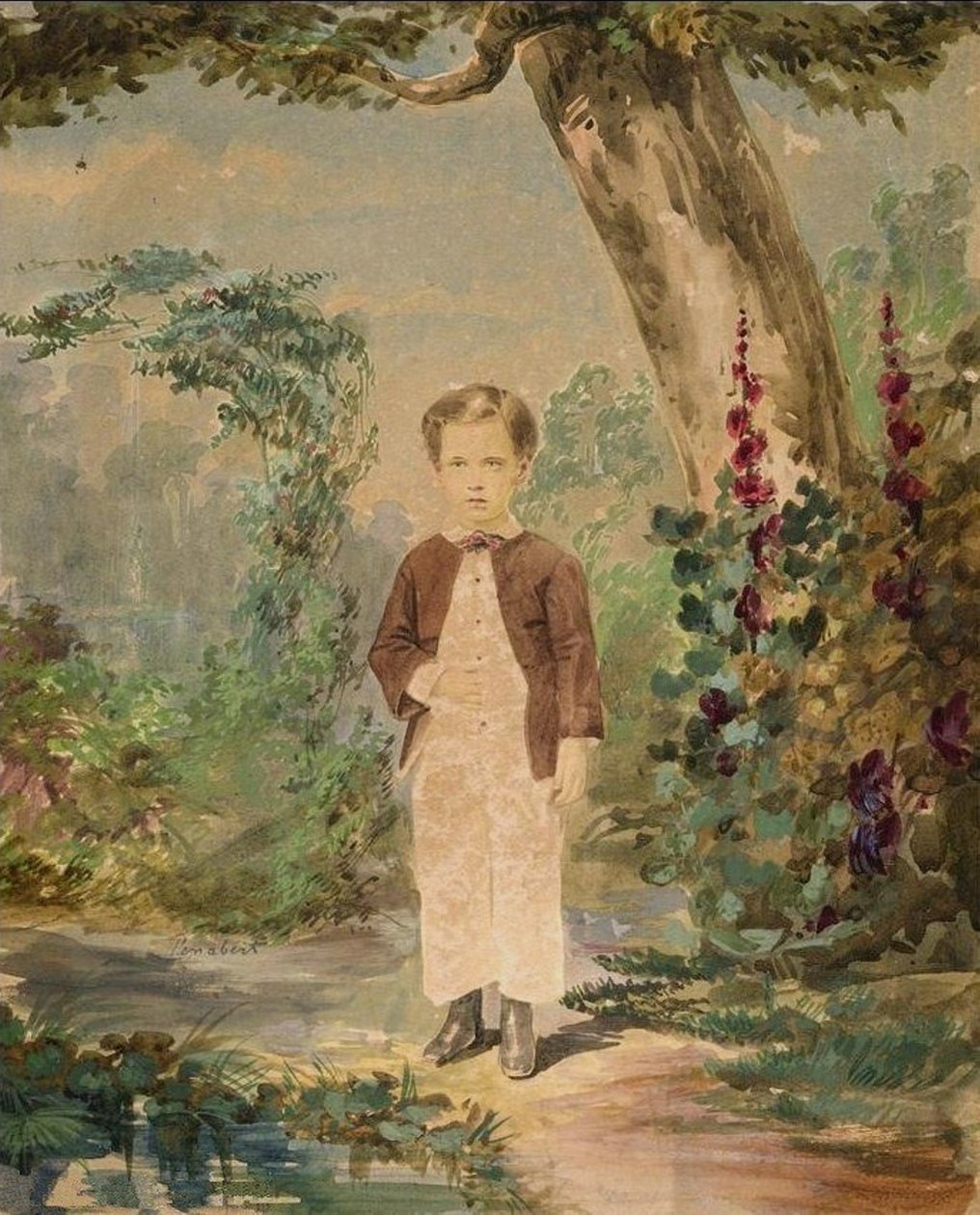 Aquarel van Georges Penabert (1858) (A) door Georges Penabert