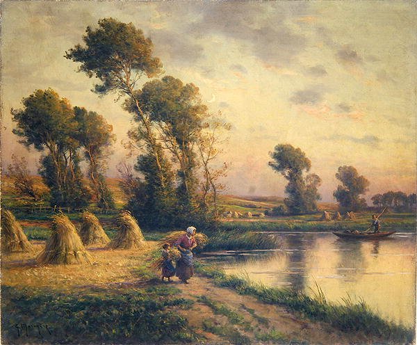 Landelijk landschap door Georges Philibert Charles Maroniez