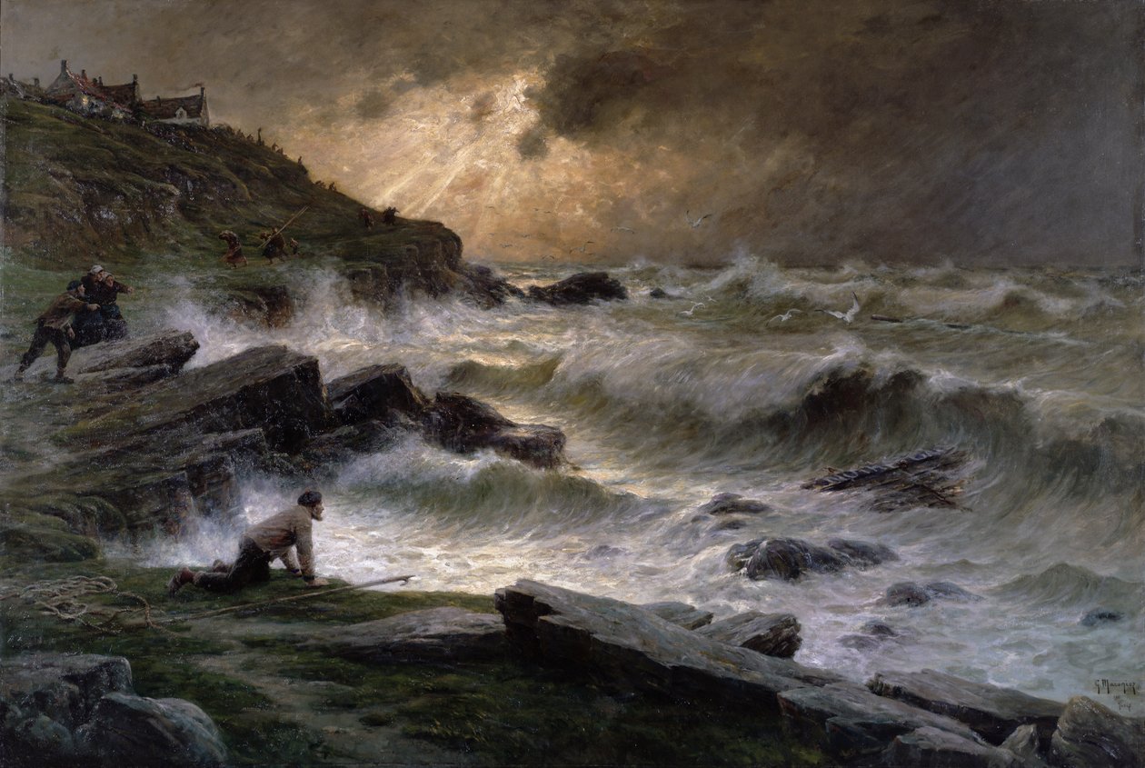 Strandjutters aan de Kust van Bretagne, 1911 door Georges Philibert Charles Maroniez