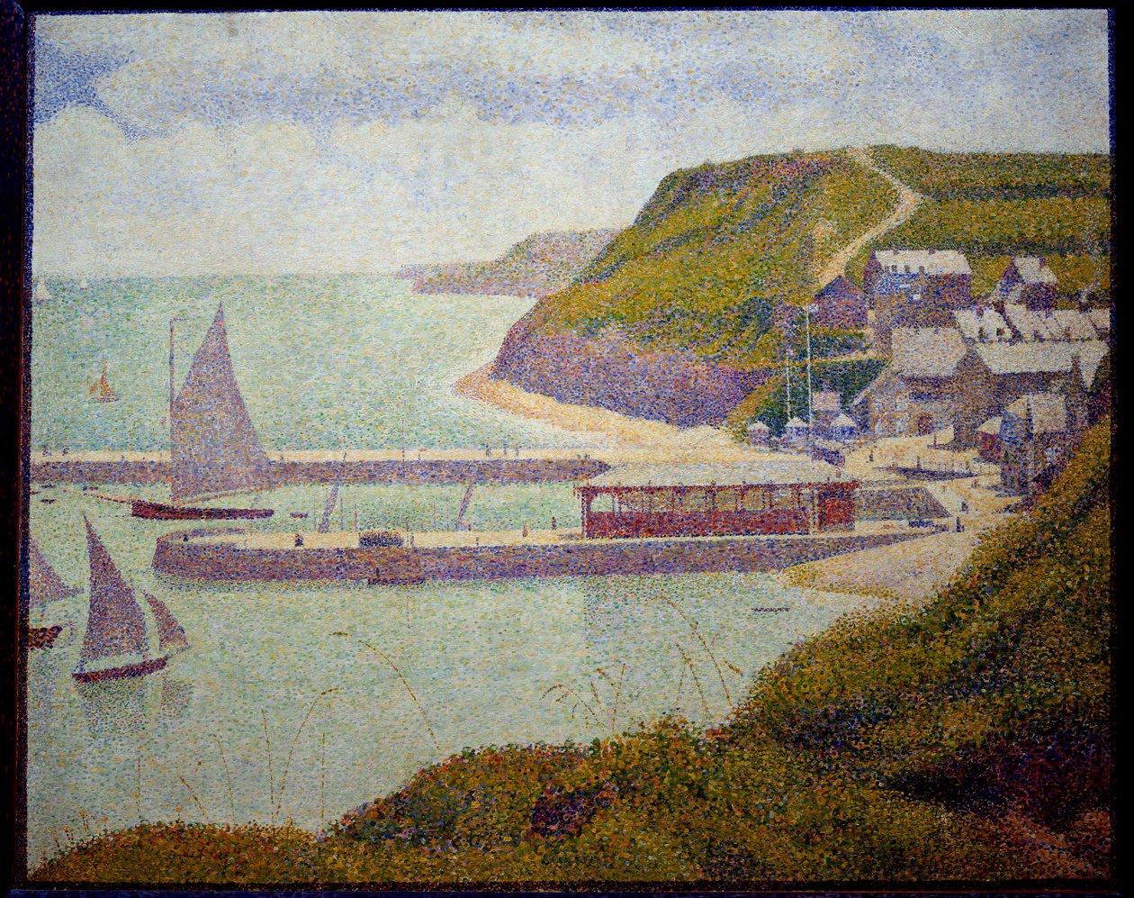 Port en Bessin, voor haven, vloed door Georges Pierre Seurat