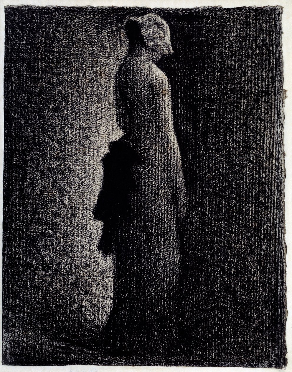 De zwarte knoop Potloodtekening door Georges Seurat (circa 1882) door Georges Pierre Seurat