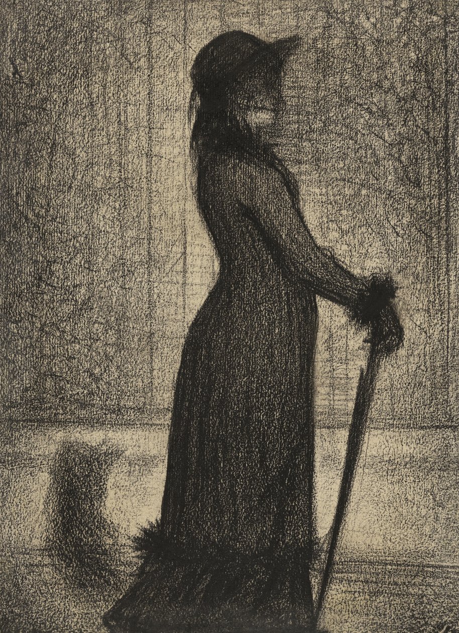 Een Elegante, Vrouw Wandelt door Georges Pierre Seurat