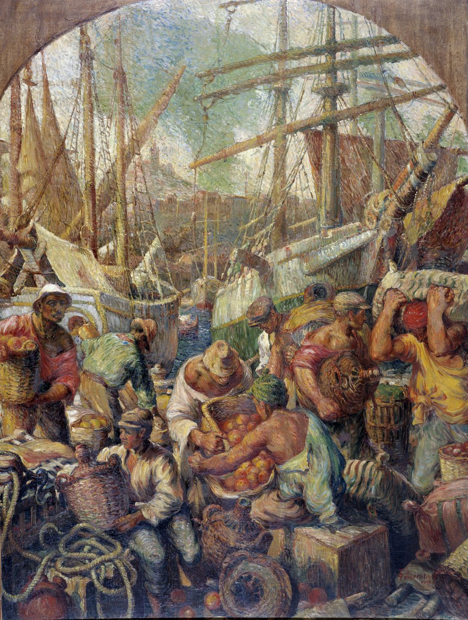 Het lossen van goederen door Georges Pomerat