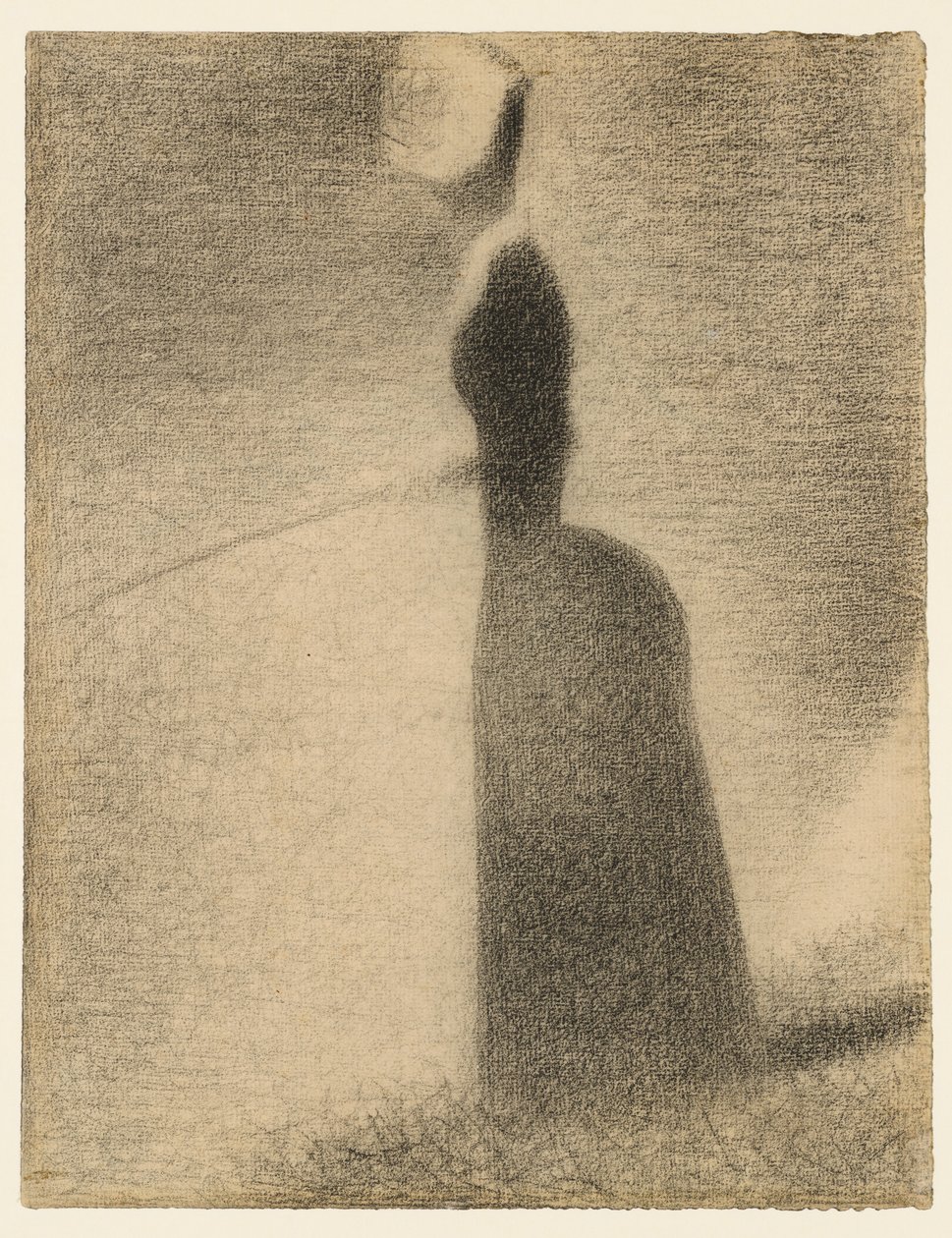 Een vrouw die aan het vissen is door Georges Seurat