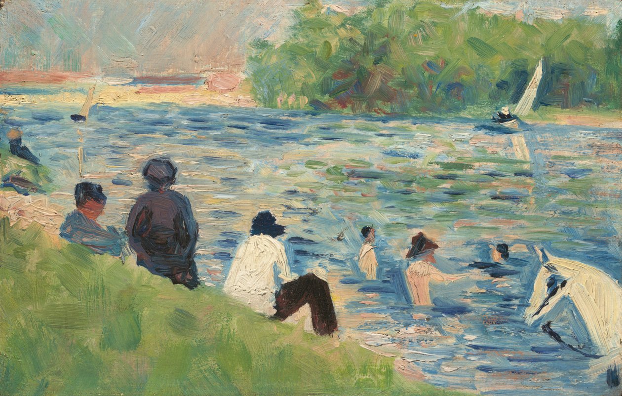 Badhuis (studie voor "Badhuis in Asnières") door Georges Seurat