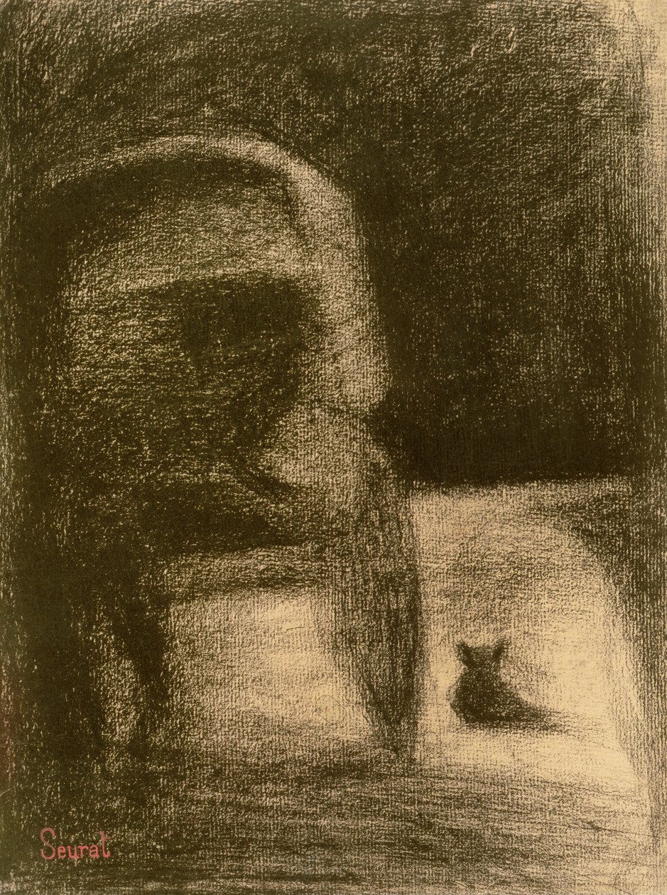 Koets en Hond, ca. 1882-84 door Georges Seurat