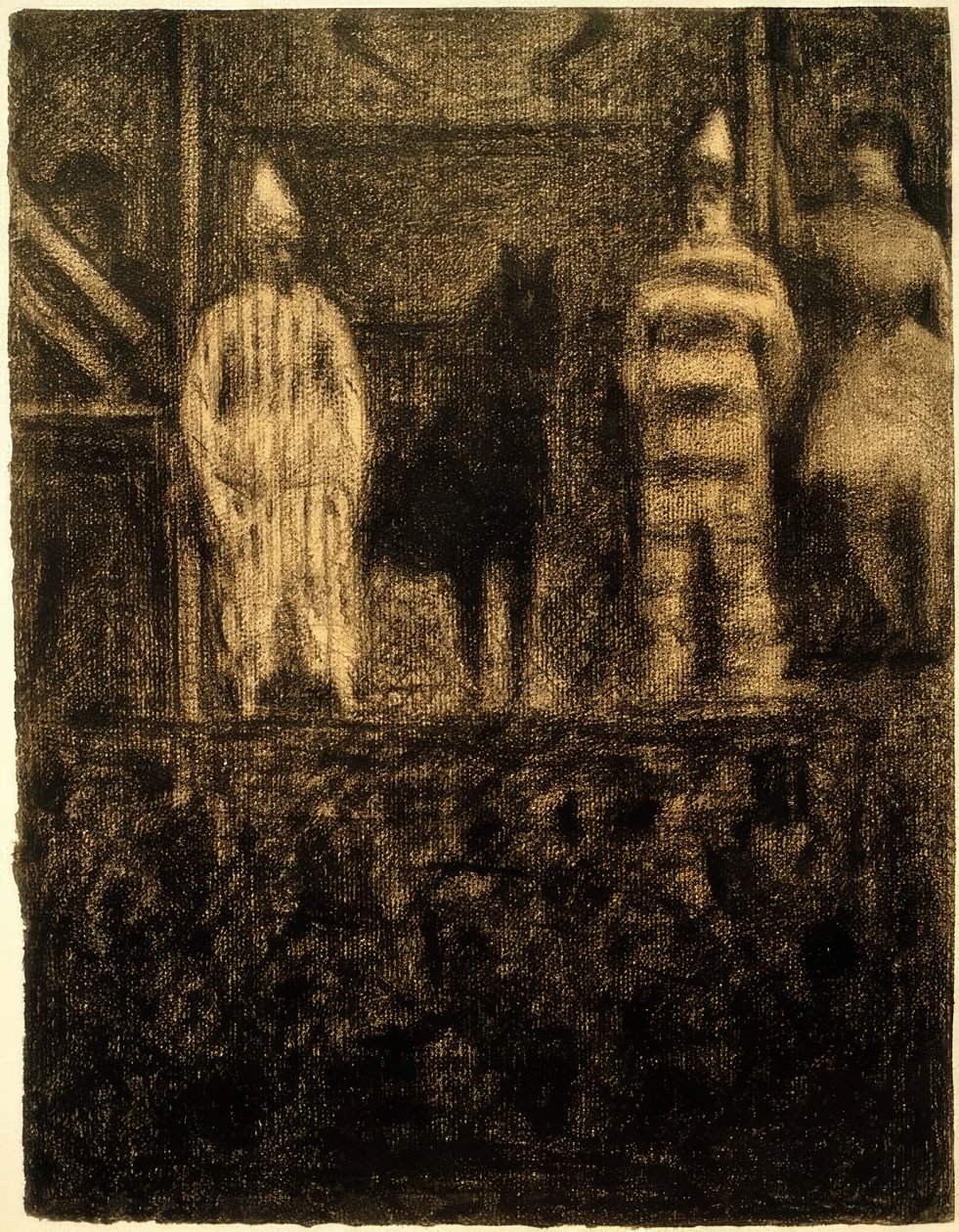Clowns en pony (Een parade) door Georges Seurat