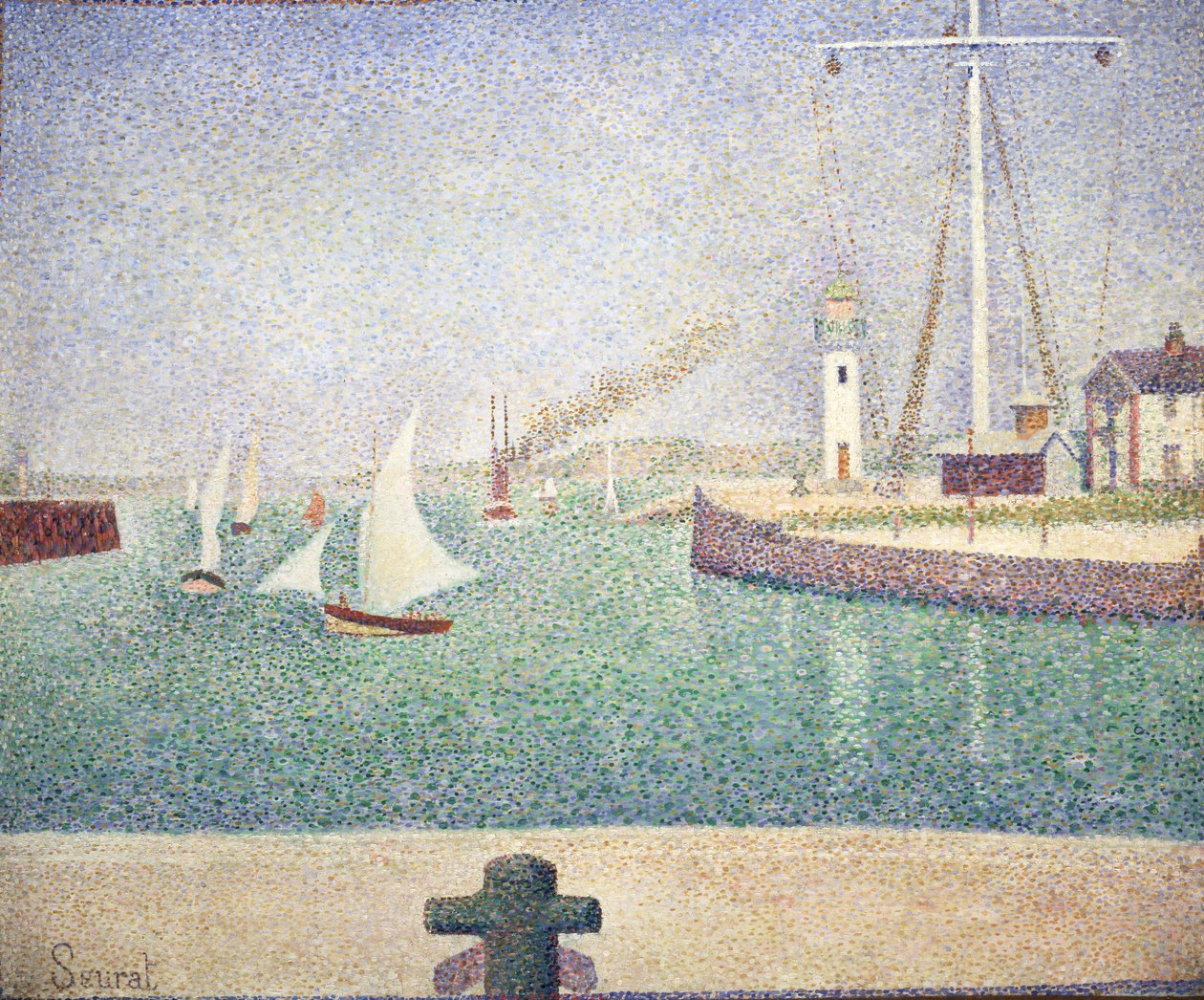 Ingang van de haven van Honfleur door Georges Seurat