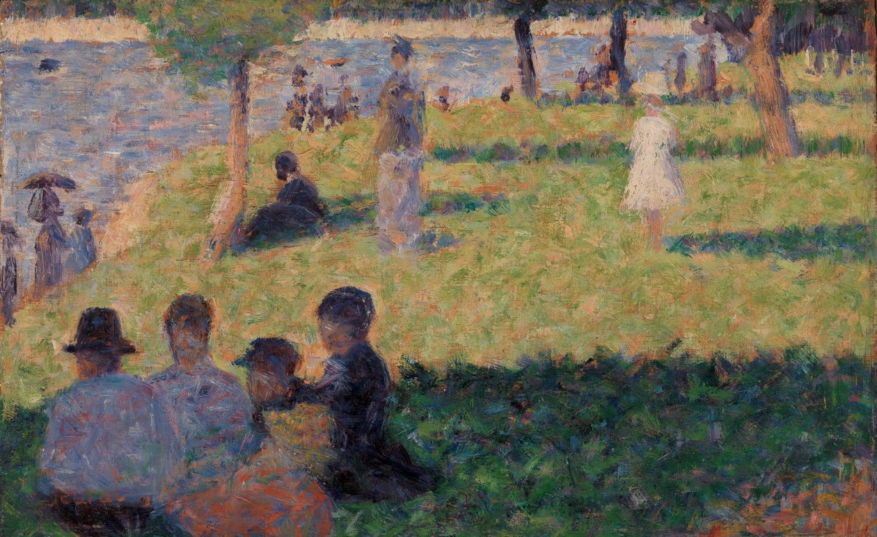 Groep figuren (studie voor "Un dimanche à la Grande Jatte") door Georges Seurat