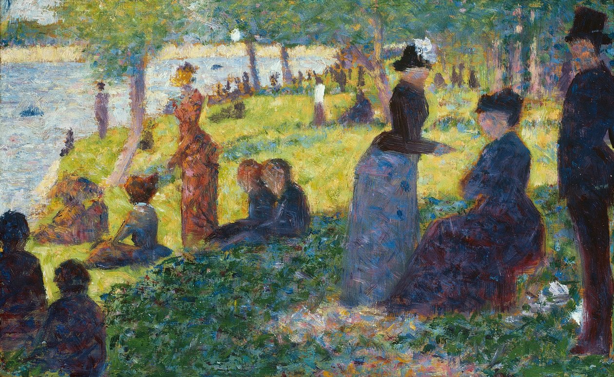 Olie schets voor "Een zondag op La Grande Jatte — 1884" door Georges Seurat