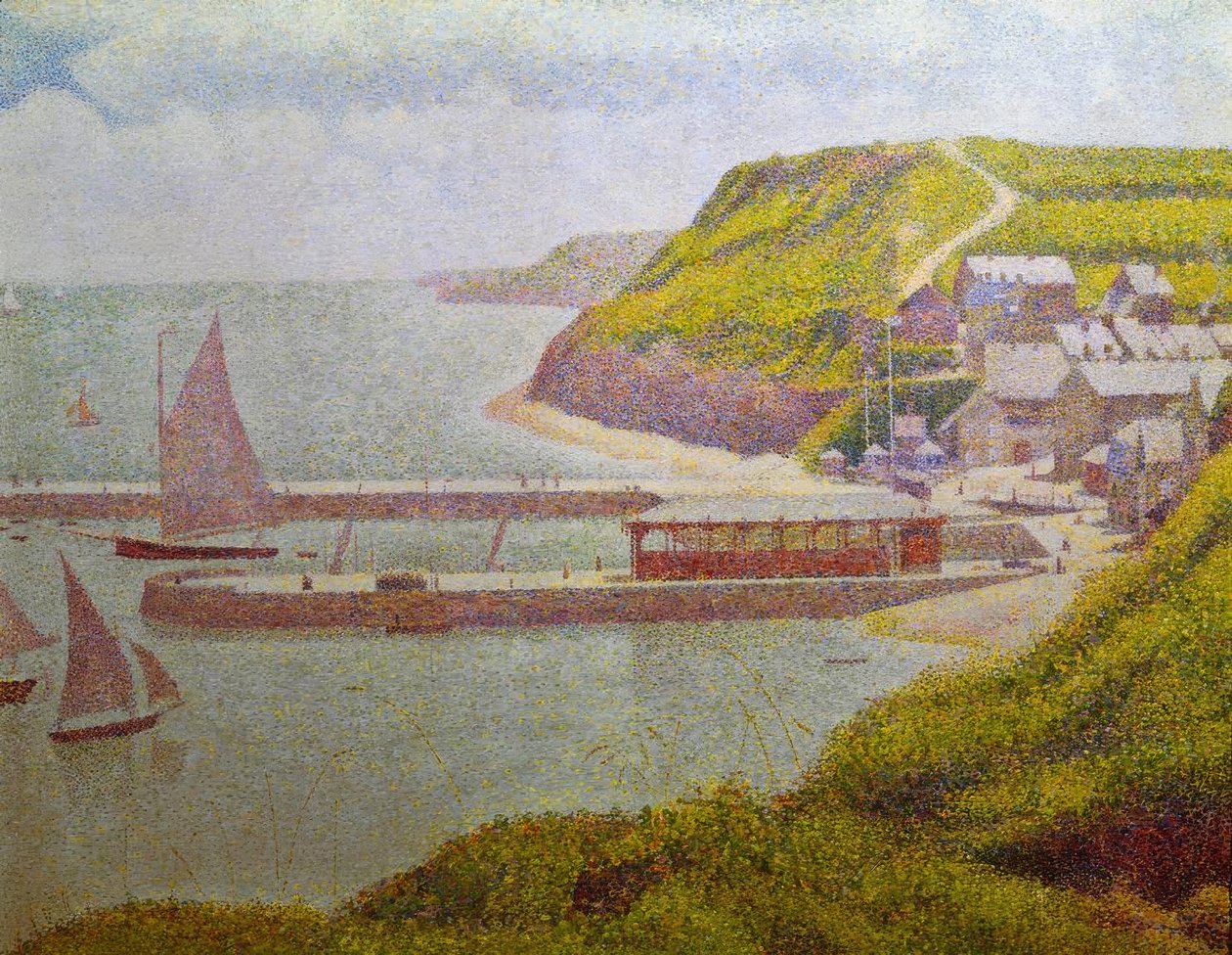 Porten-Bessin, voorhaven, hoogtij (Calvados) door Georges Seurat