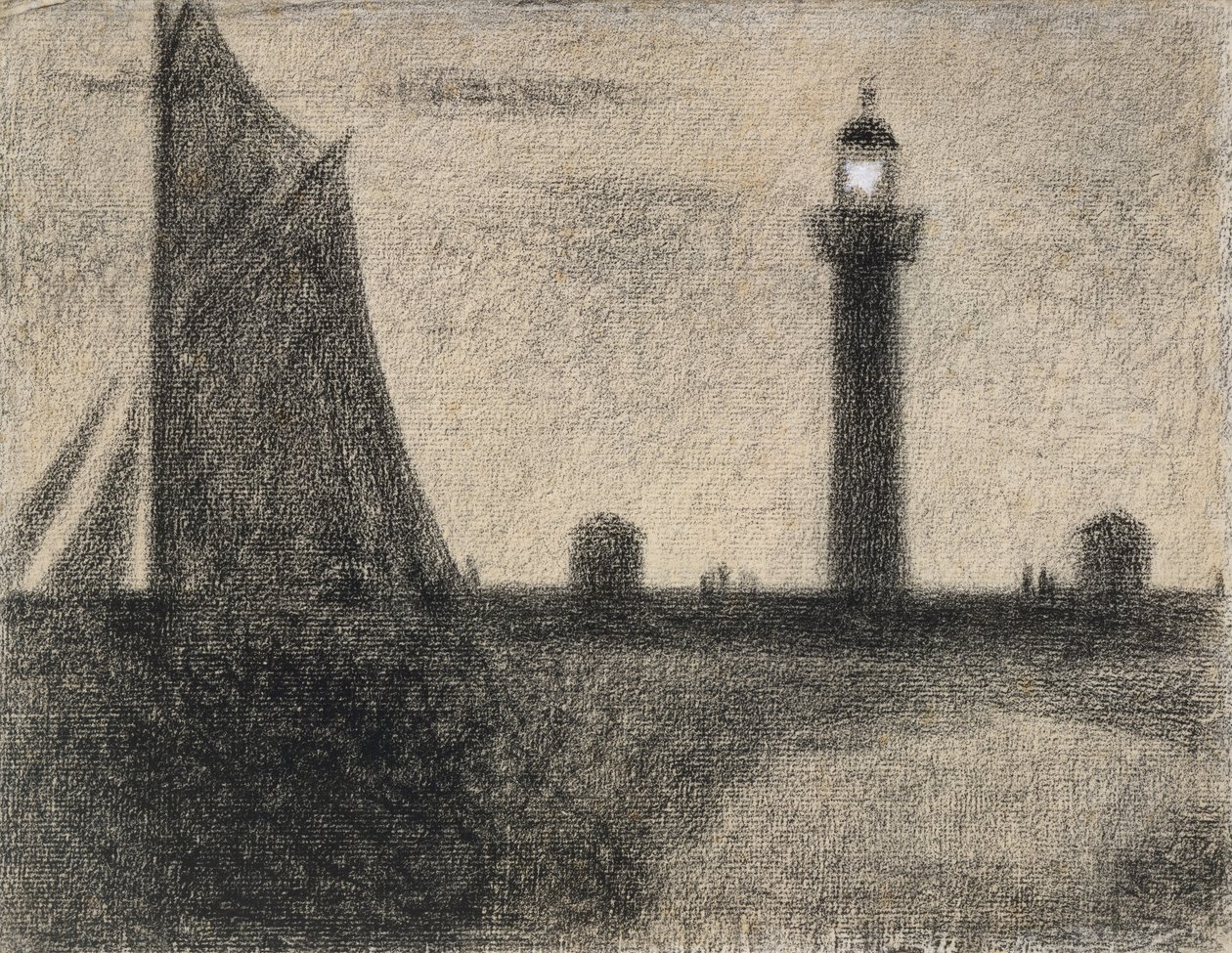 De vuurtoren van Honfleur, 1886 door Georges Seurat