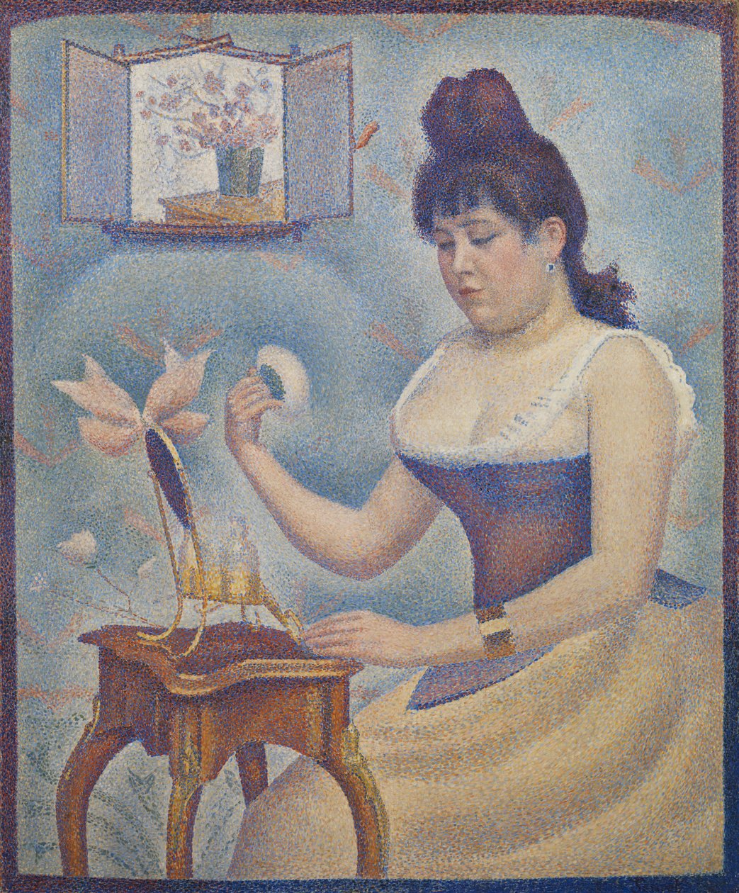 Jonge vrouw die zichzelf poedert, ca. 1888-90 door Georges Seurat