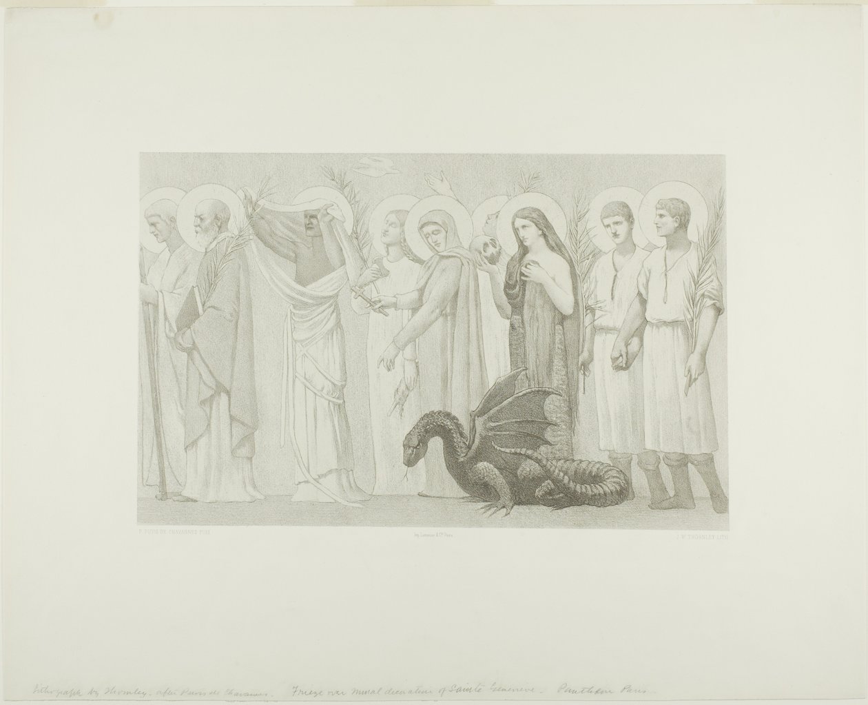 Pastoraal leven van Sainte Geneviève (rechterpaneel) door Georges William Thornley