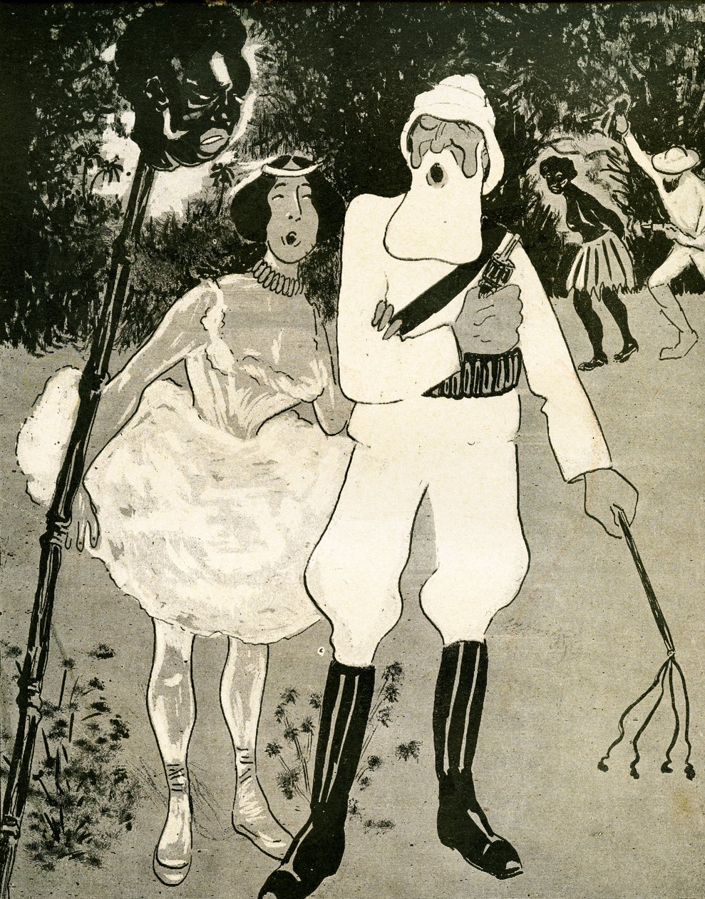 Leopold II en Cleo de Merode zingen een operetteduo, 1904 door Georges d 1878 1937 Ostoya