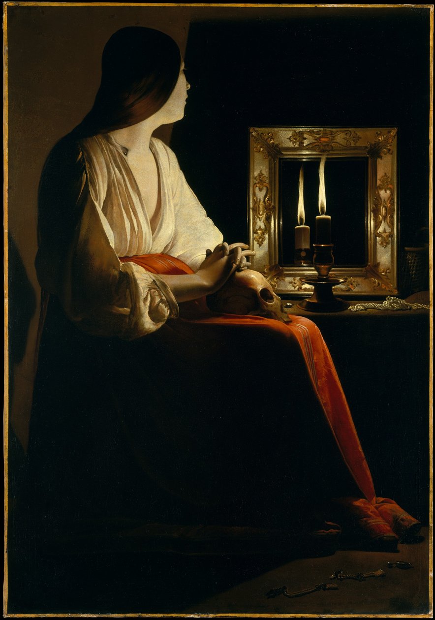 Boetvaardige Maria Magdalena (Magdalena Wrightsman) door Georges de La Tour