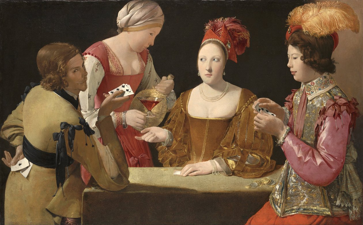 De bedrieger met de klaverenaas door Georges de La Tour