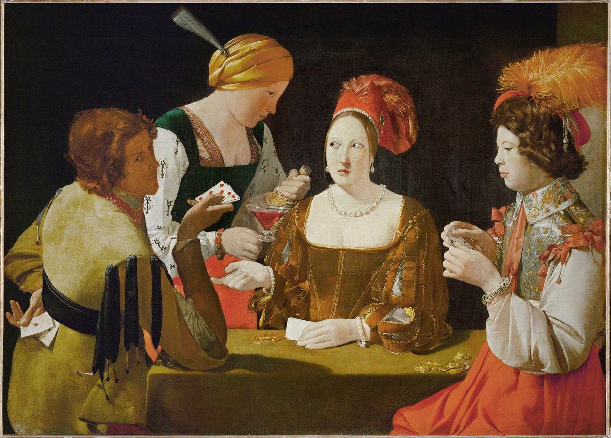 De valsspeler met de ruitenaas ... door Georges de La Tour