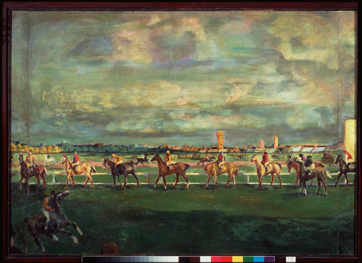 Paardenrennen door Georgy Bogdanovich Yakulov