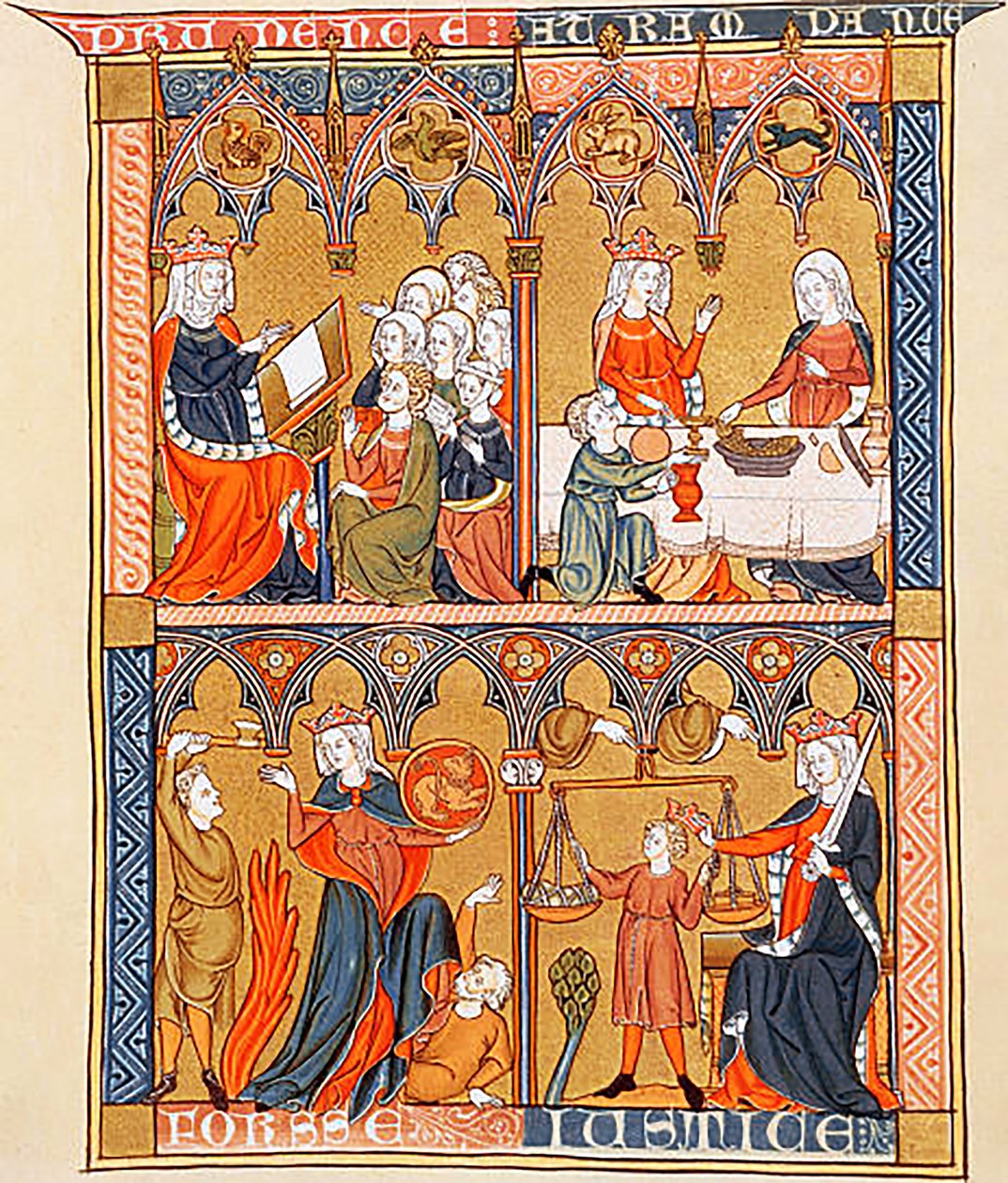4 Kardinale Deugden uit Somme le Roi door Dominicaan Laurent, ca 1290-1300 (48292049006) door Georgia Levan Ramishvili from Tbilisi