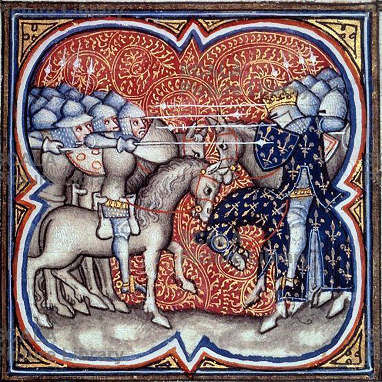 Karel Martel vecht tegen de Saracenen bij Tours-Poitiers in 732, Grote kronieken van Frankrijk (27408010460) door Georgia Levan Ramishvili from Tbilisi